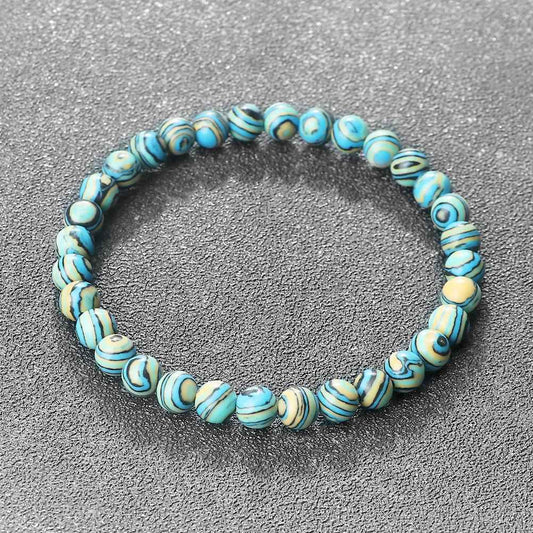 Stephanie - Blauer Malachit Naturstein Armbänder
